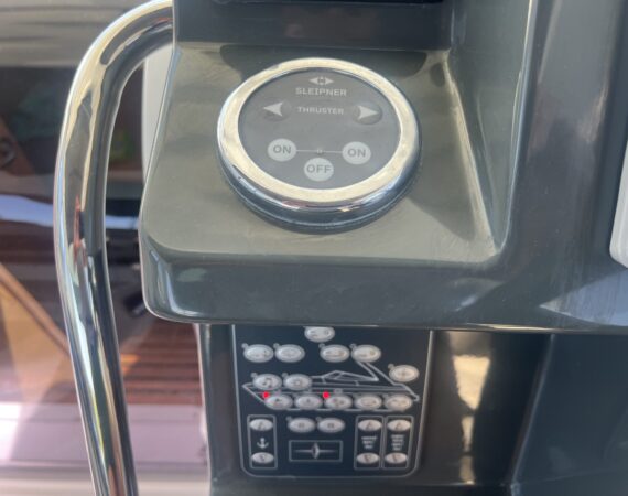 Sleipner bow thruster control panel on a Trim Nautica charter yacht