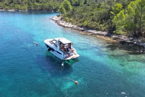 Bavaria S30 motor yacht cruising in the Adriatic Sea
